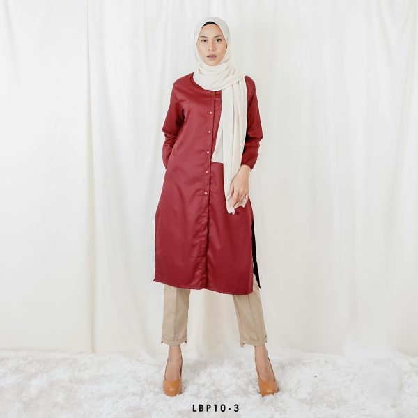 Long Casual Blouse in Maroon (LBP10-3) - Image 2