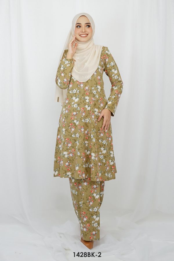 Bella Kurung in Olive Green (1428BK-2)