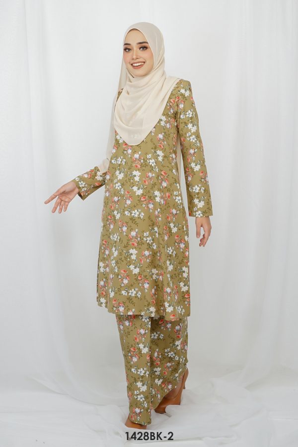 Bella Kurung in Olive Green (1428BK-2) - Image 4