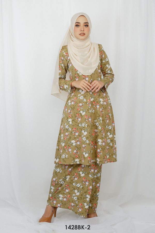 Bella Kurung in Olive Green (1428BK-2) - Image 3