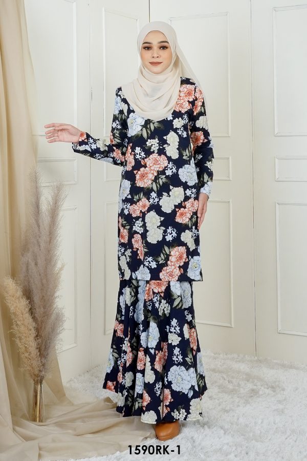 Rihanna Kurung in Dark Blue (1590RK-1)