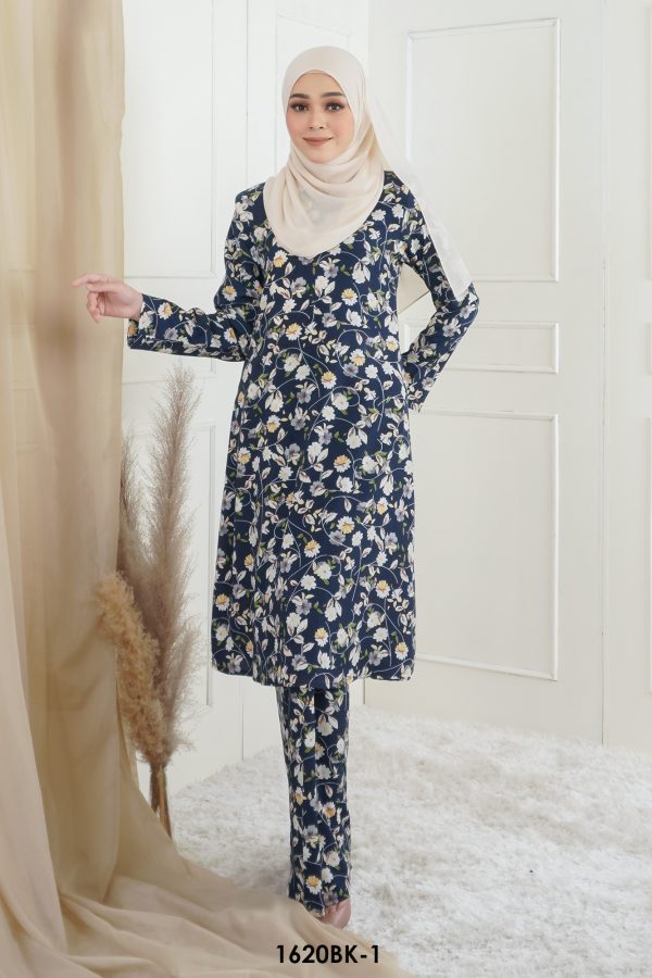 Bella Kurung in Dark Blue (1620BK-1)