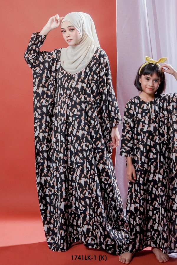 Luna Kaftan Kids in Black (1741LK(K)-1) - Image 5