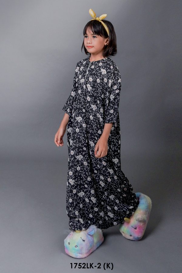 Luna Kaftan Kids in Black (1752LK(K)-2) - Image 3