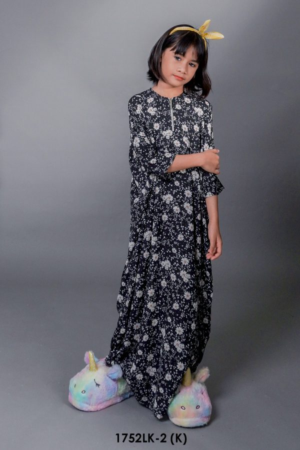 Luna Kaftan Kids in Black (1752LK(K)-2) - Image 4