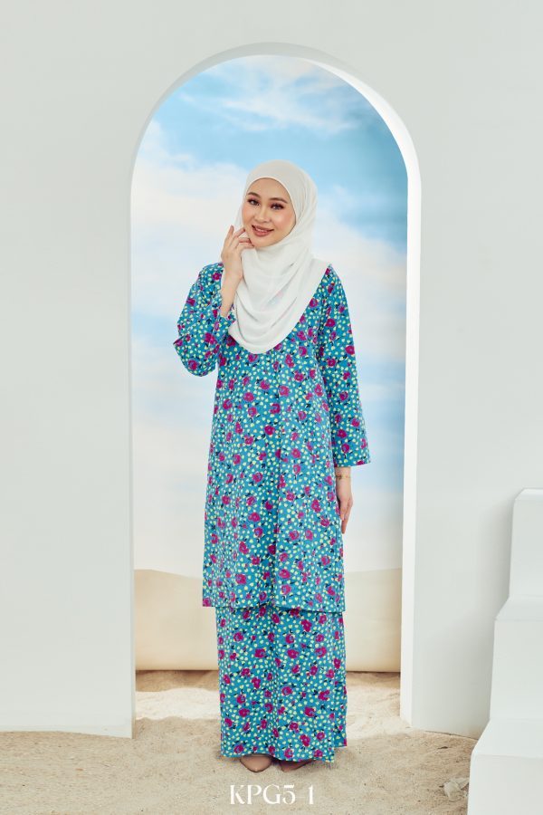 Kurung Pahang in Turquoise Blue (KPG5-1)