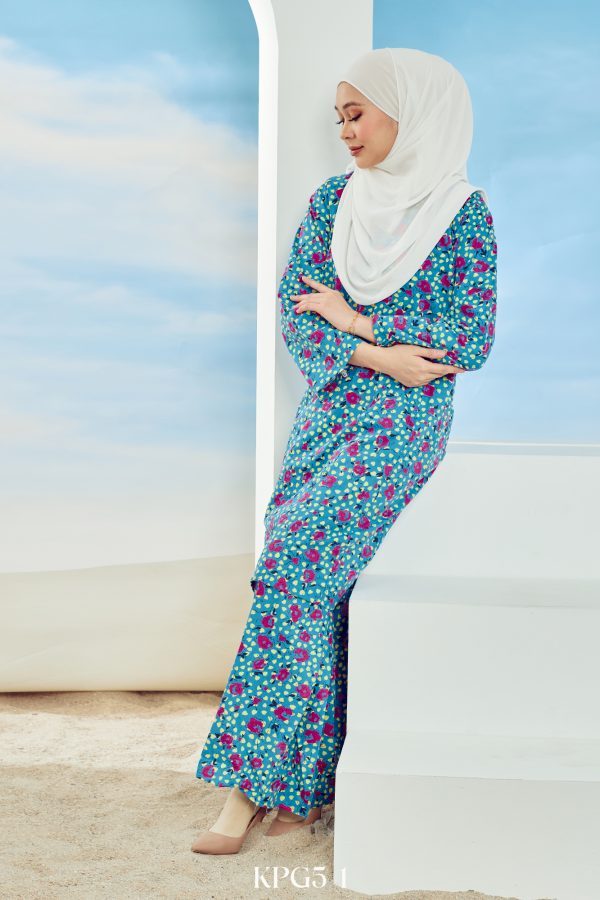 Kurung Pahang in Turquoise Blue (KPG5-1) - Image 2