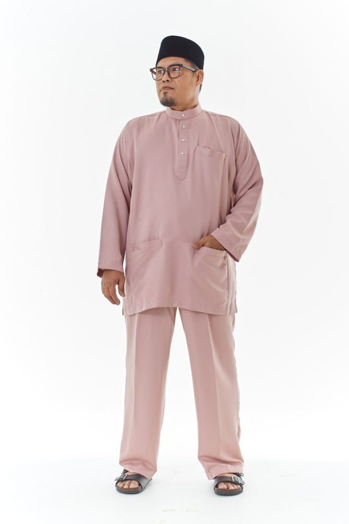 Harriz Baju Melayu in Dusty Pink (V16HZ-3)