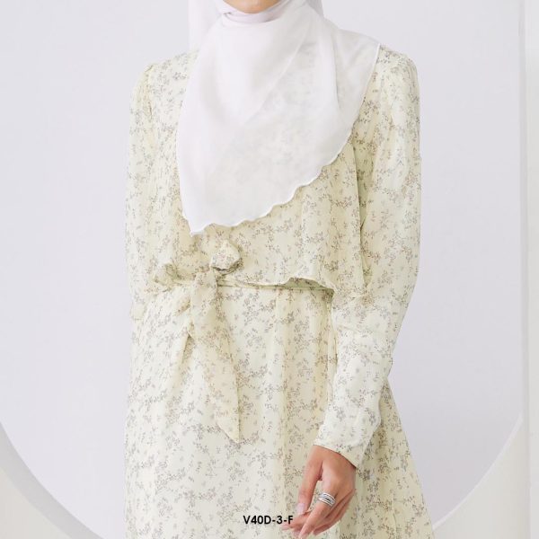 Leia Dress in Soft Yellow (V40D-3) - Image 3