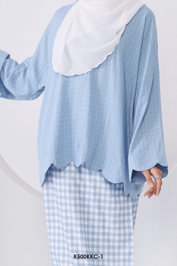 Kurung Kedah in Dusty Blue (K500KKC-1) - Image 3