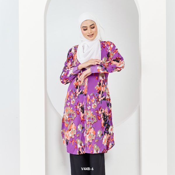 Jihan Blouse in Purple (V44B-6) - Image 2