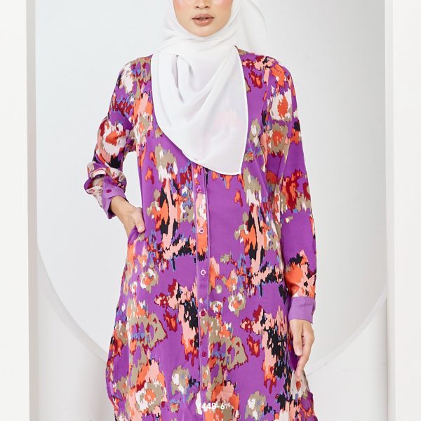 Jihan Blouse in Purple (V44B-6) - Image 3