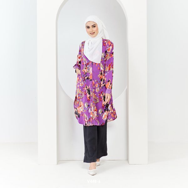 Jihan Blouse in Purple (V44B-6) - Image 4