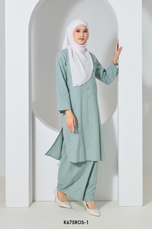 Rosie Kurung in Light Turquoise (K675ROS-1) - Image 3