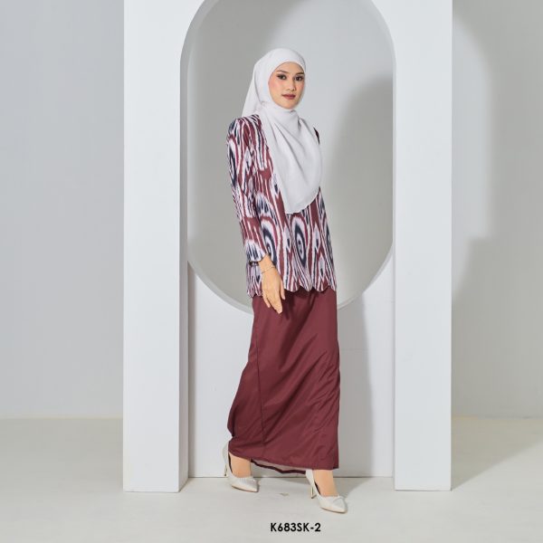 Sandra Kurung in Dark Maroon (K683SK-2) - Image 3