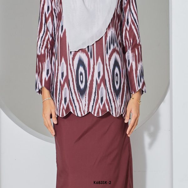 Sandra Kurung in Dark Maroon (K683SK-2) - Image 2