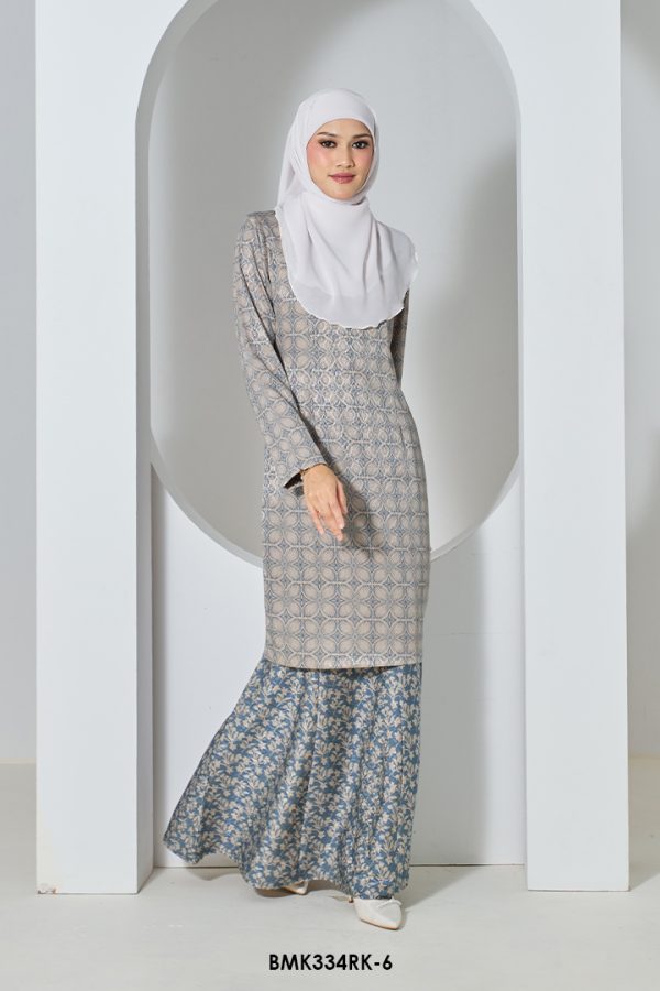 Rihanna Kurung in Steel Blue (BMK334RK-6) - Image 3