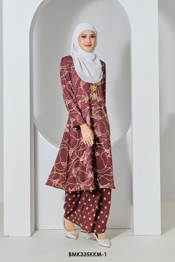 Kebarung Batiq Mia in Burnt Maroon (BMK335KKM-1) - Image 3