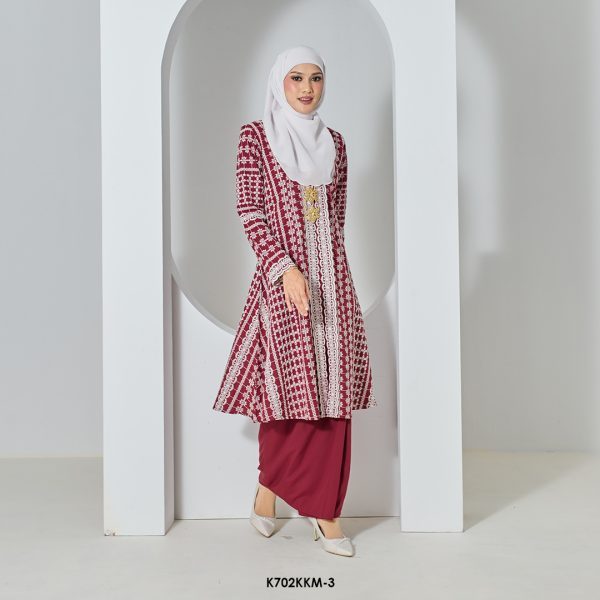 Kebarung Kalthom Sulam in Maroon (K702KKM-3) - Image 3