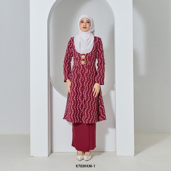 Kebarung Kalthom Sulam in Maroon (K703KKM-1)