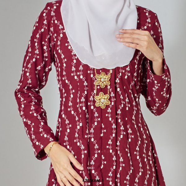 Kebarung Kalthom Sulam in Maroon (K703KKM-1) - Image 2