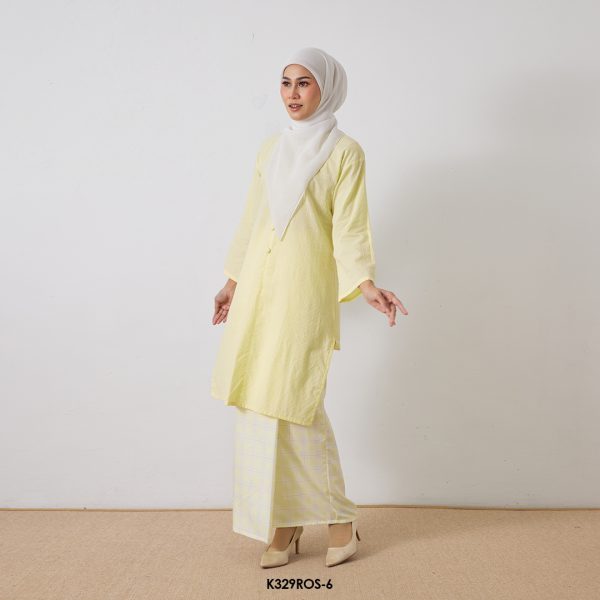 Rosie Kurung in Pastel Yellow (K329ROS-6) - Image 3