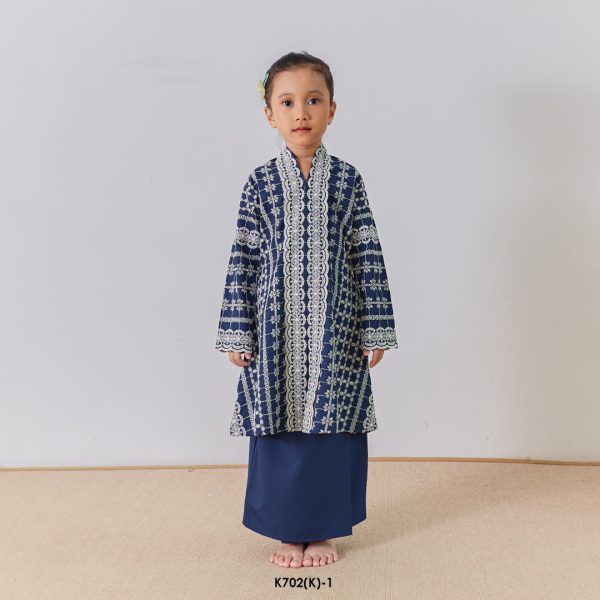 Kebarung Kalthom Sulam Kids in Dark Blue (K702(K)-1)