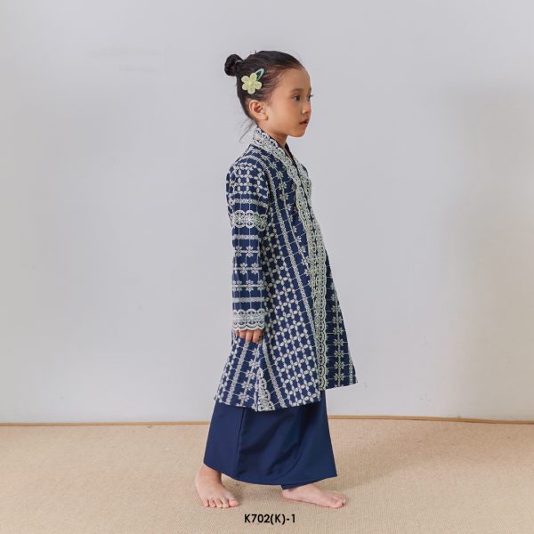 Kebarung Kalthom Sulam Kids in Dark Blue (K702(K)-1) - Image 2