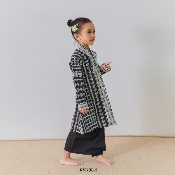 Kebarung Kalthom Sulam Kids in Black (K702(K)-2) - Image 2