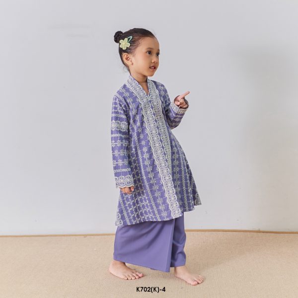 Kebarung Kalthom Sulam Kids in Dusty Purple (K702(K)-4) - Image 2