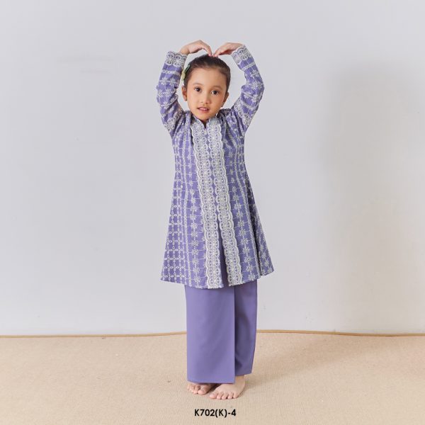 Kebarung Kalthom Sulam Kids in Dusty Purple (K702(K)-4) - Image 3