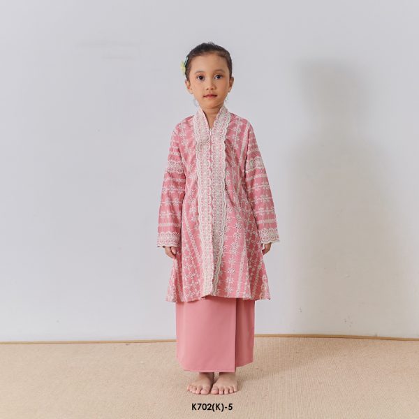 Kebarung Kalthom Sulam Kids in Coral Pink (K702(K)-5)