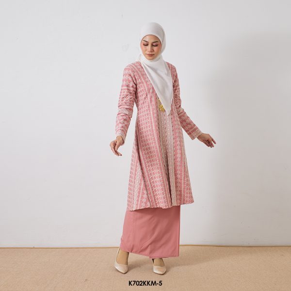 Kebarung Kalthom Sulam in Coral Pink (K702KKM-5) - Image 3