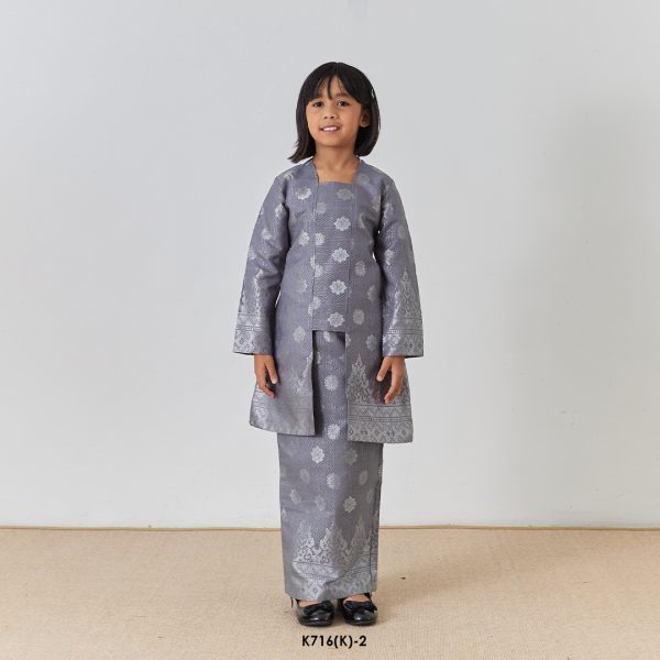 Kebaya Wilda Kids in Gray (K716(K)-2)