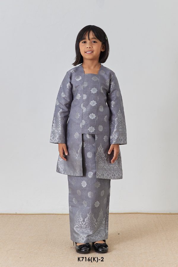 Kebaya Wilda Kids in Gray (K716(K)-2)