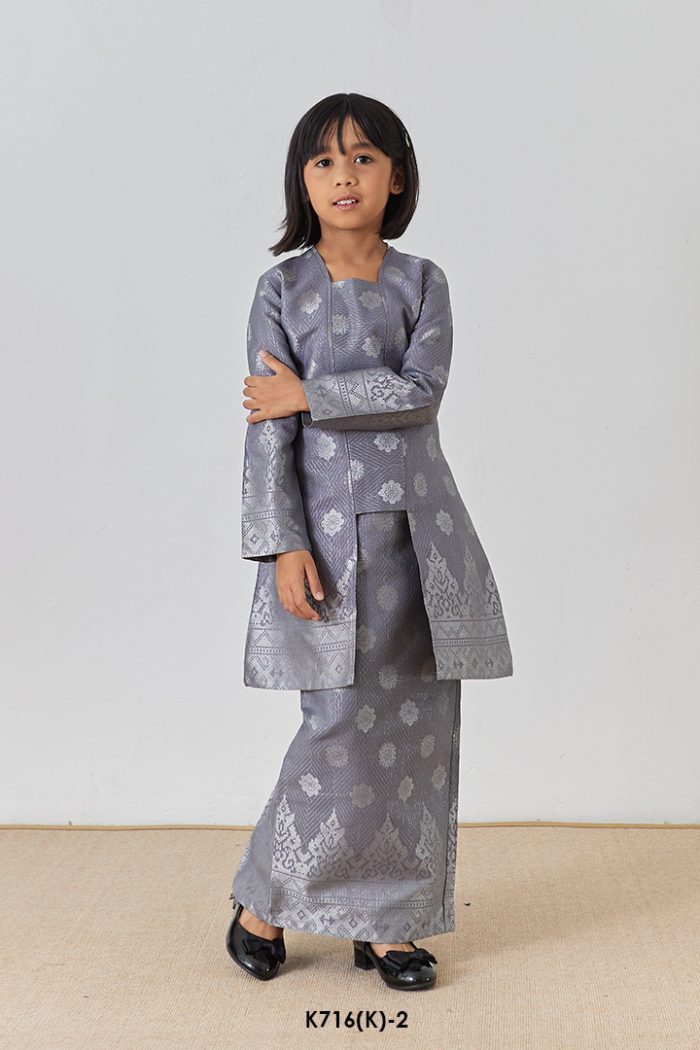 Kebaya Wilda Kids in Gray (K716(K)-2)