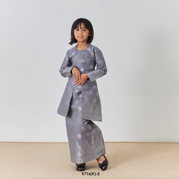 Kebaya Wilda Kids in Gray (K716(K)-2) - Image 3