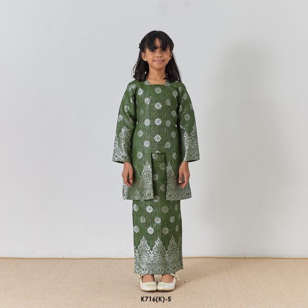 Kebaya Wilda Kids in Army Green (K716(K)-5)