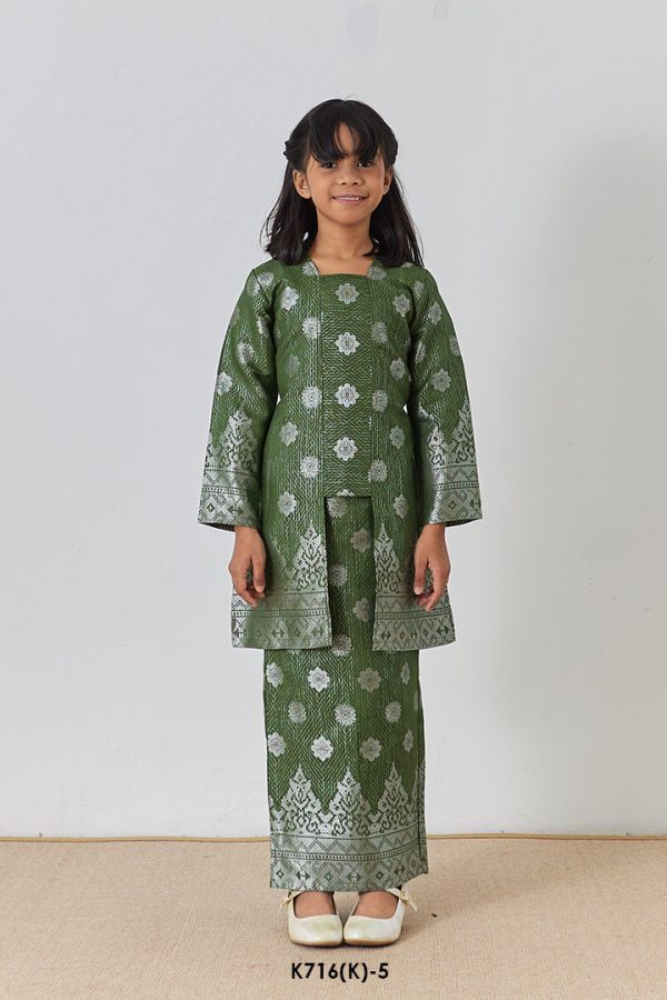 Kebaya Wilda Kids in Army Green (K716(K)-5)