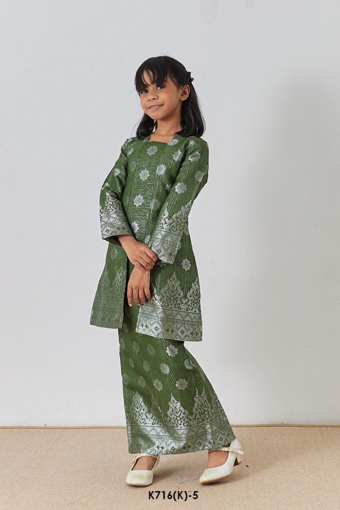 Kebaya Wilda Kids in Army Green (K716(K)-5)