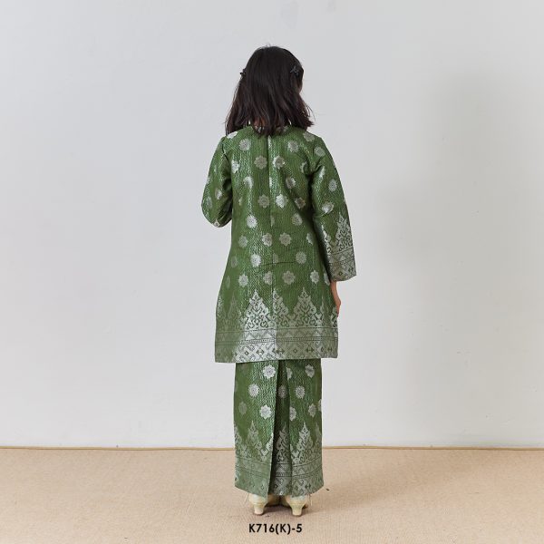 Kebaya Wilda Kids in Army Green (K716(K)-5) - Image 4