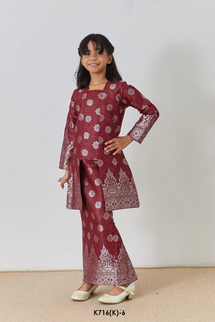 Kebaya Wilda Kids in Maroon (K716(K)-6)