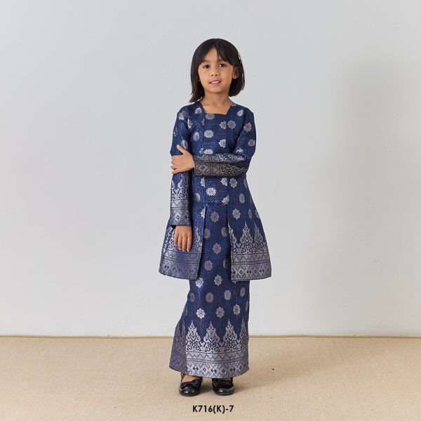 Kebaya Wilda Kids in Blue (K716(K)-7) - Image 3