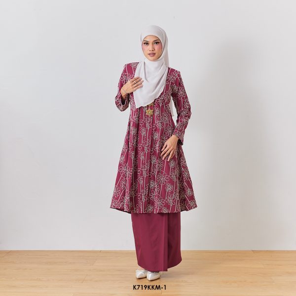 Kebarung Kalthom Sulam in Maroon (K719KKM-1)