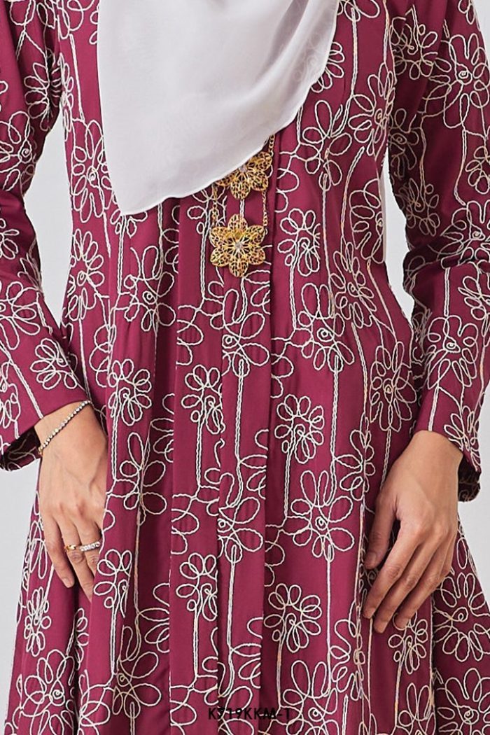Kebarung Kalthom Sulam in Maroon (K719KKM-1)