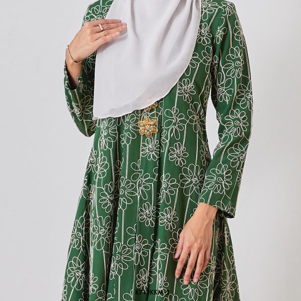 Kebarung Kalthom Sulam in Forest Green (K719KKM-2) - Image 2