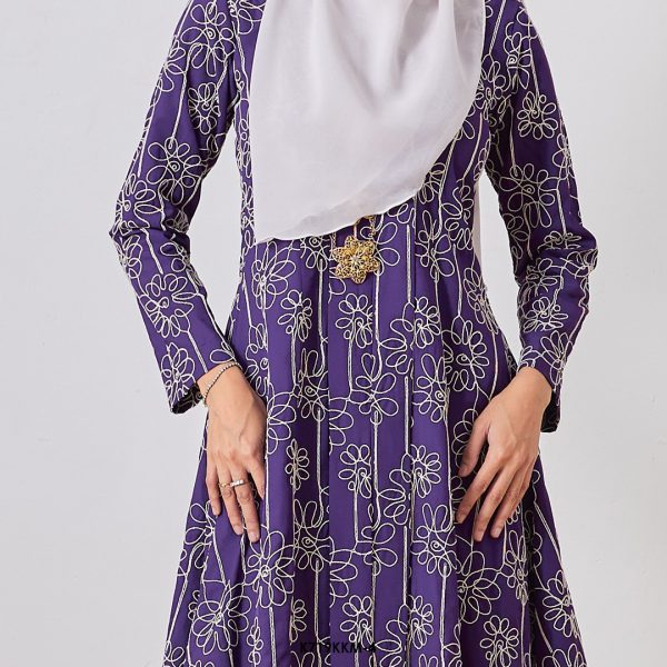 Kebarung Kalthom Sulam in Dark Purple (K719KKM-4) - Image 2