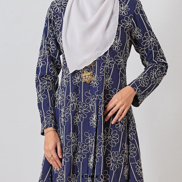 Kebarung Kalthom Sulam in Dark Blue (K719KKM-5) - Image 2