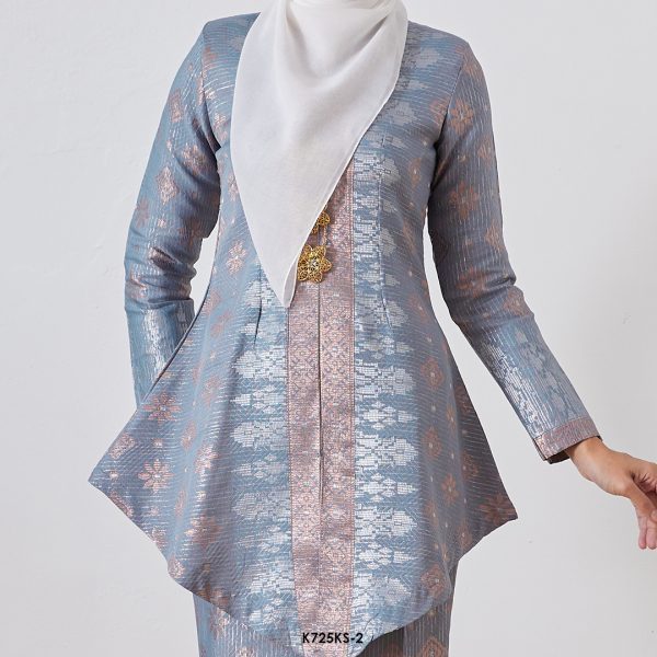 Kebaya Saloma in Steel Grey (K725KS-2) - Image 2