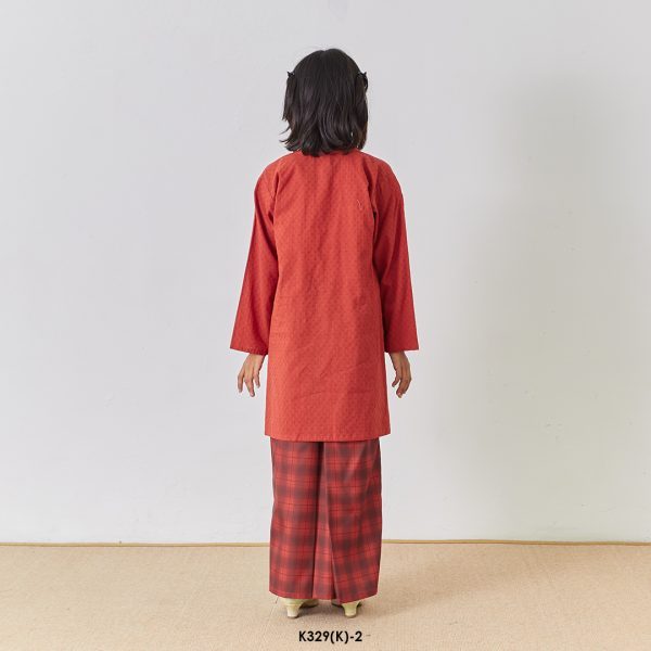 Rosie Kurung Kids in Vermillion Red (K329(K)-2) - Image 4